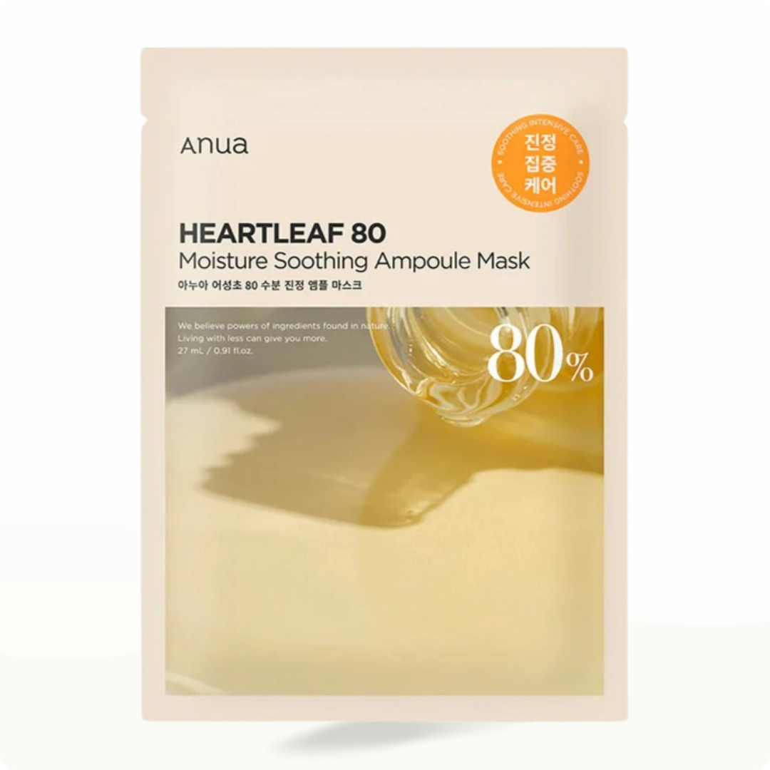 Anua Heartleaft 80% Soothing Ampoule Mask Sheet (10 Masks) 10 Masks